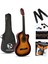Luca CW-200SB Sunburst Kesik Kasa Klasik Gitar Seti 4/4 Sap Ayarlı (Cutaway) 1
