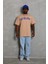 Unisex Oversize Baskılı Bisiklet Yaka T-Shirt - Bej -Vlmr 2
