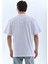 Unisex Oversize Taşlı Bisiklet Yaka T-Shirt - Beyaz -Vlmr 2