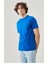 Erkek 24/1 Düz A Kalite Oversize T-Shirt - Mavi -Vlmr 1