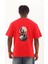 Unisex Oversize Baskılı Bisiklet Yaka T-Shirt - Kırmızı -Vlmr 5