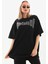 Unisex Taş Desenli Oversize T-Shirt - Beyaz -Vlmr 1