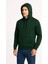 Erkek Üç Iplik Kapüşonlu Kanguru Cepli Sweatshirt Hoodie - Haki -Vlmr 3