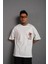 Erkek Sırt Baskılı A Kalite Oversize T-Shirt - Beyaz -Vlmr 3