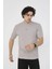 Unisex Bisiklet Yaka Slim Fit T-Shirt- Boyalı Gri -Vlmr 5