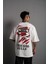 Erkek Sırt Baskılı A Kalite Oversize T-Shirt - Beyaz -Vlmr 5