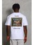 Unisex Oversize Baskılı Bisiklet Yaka T-Shirt - Beyaz -Vlmr 5