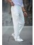 Erkek Paça Yırtmaçlı Burgu Selanik Dokulu Jogger Buggy Pantalon Rahat Kalıp - Beyaz 1