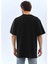 Unisex Oversize Taşlı Bisiklet Yaka T-Shirt - Siyah -Vlmr 2