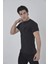 Erkek File Cepli Slim Fit T-Shirt - Siyah -Vlmr 3