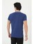 Erkek Yakalı Slim Fit Baskılı T-Shirt - Mavi -Vlmr 2