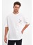 Erkek Melek Baskılı Oversize T-Shirt - Beyaz -Vlmr 2