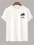 20/1 Penye Compack Palmiye Baskılı Oversize Bisiklet Yaka Kısa Kol T-Shirt - Beyaz -Vlmr 1