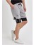 Unisex Baskılı Iç Cepli Sporcu Alt Taytlı Şort - Gri -Vlmr 1