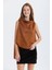 Süet Yaka Detaylı Bohem Bluz Kahverengi 4