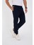 Unisex Kışlık Üç Iplik Lastikli Eşofman Pantolon - Lacivert -Vlmr 1