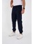 Unisex Kışlık Üç Iplik Lastikli Eşofman Pantolon - Lacivert -Vlmr 5