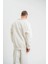 Uzun Kol Bisiklet Yaka Basic Sweatshirt - Beyaz -Vlmr 5