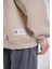"home" Oversize Fit Cepli Crewneck Sweatshirt Bej 7