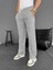 Su Yolu Çizgili Cepli Pantalon Yazlık - Gri -Vlmr 2