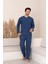 Erkek Selanik Önü Patlı Pamuklu Pijama Takımı | Lacivert 631 2