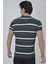 Erkek Yakalı Slim Fit Dokuma Çizgili T-Shirt - Haki -Vlmr 2