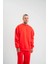 Uzun Kol Bisiklet Yaka Basic Sweatshirt - Kırmızı -Vlmr 1