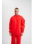 Uzun Kol Bisiklet Yaka Basic Sweatshirt - Kırmızı -Vlmr 4