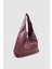Stula Büyük Hacimli Mıknatıslı Zımba Detaylı Hobo Omuz Çantası Bordo 2
