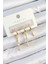 Pirinç Zirkon Taşlı Sallantılı Model Gold Renk 3'lü Çift Kadın Küpe Set 1