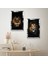 Gümüş Aynalı Pleksi Çerçeveli Siyah Arka Planlı Asil Aslan ve Yaşlı Aslan Ikili Mdf Tablo Seti 2