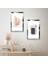 Gümüş Aynalı Pleksi Çerçeveli Beyaz Arka Planlı Kremrengi Şekiller Ikili Mdf Tablo Seti 2