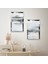 Gümüş Aynalı Pleksi Çerçeveli Beyaz ve Siyah Karışımı Arka Planlı Modern Ikili Mdf Tablo Seti 2