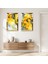Gold Aynalı Pleksi Çerçeveli Sarı Su Damlacığı Modern Ikili Mdf Tablo Seti 1