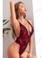 Kadın Bordo Dantel Sırtı Ip Detaylı Babydoll – Modern ve Şık Tasarım 4