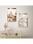 Gold Aynalı Pleksi Çerçeveli Beyaz Soyut Ikili Mdf Tablo Seti 2