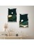 Gümüş Aynalı Pleksi Çerçeveli Gece Dağ Manzaralı Modern Ikili Mdf Tablo Seti 2