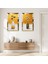 Gold Aynalı Pleksi Çerçeveli Gold ve Beyaz Vazo Ikili Mdf Tablo Seti 1