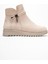 Sade Fermuarlı Aksesuarlı Düz Bot Bej Süet 2