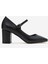 Kadın Küt Burunlu Biyeli Topuklu Ayakkabı; Siyah Cilt 2