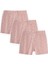 Üçlü Kız Boxer Set 2-9 Yaş Pudra Pembe Çiçekli 2