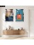 Gümüş Aynalı Pleksi Çerçeveli Denizde Kayık Dekoratif Ikili Mdf Tablo Seti 1