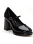 Kadın Kalın Platform Topuklu Ayakkabı Siyah Rugan Baretli 4