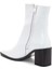 Beyaz Kadın Kalın Topuklu Bot Rugan Küt Burun Yüzüdüz 4