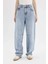 Baggy Fit Yüksek Bel Düz Paça Uzun Jean Pantolon D7964AX25SP 2