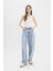 Baggy Fit Yüksek Bel Düz Paça Uzun Jean Pantolon D7964AX25SP 7