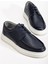 Hakiki Deri Erkek Casual Ayakkabı Lacivert Bağlı Eva Taban 1