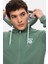 Hılgard Adaçayı Yeşili Kapüşonlu ve Fermuarlı Baskılı Standard Fit Erkek Sweatshirt 2