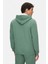 Hılgard Adaçayı Yeşili Kapüşonlu ve Fermuarlı Baskılı Standard Fit Erkek Sweatshirt 4