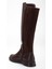Kahverengi Kadın Çizme Düz Taban Streç Fermuarlı 5